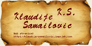 Klaudije Samailović vizit kartica